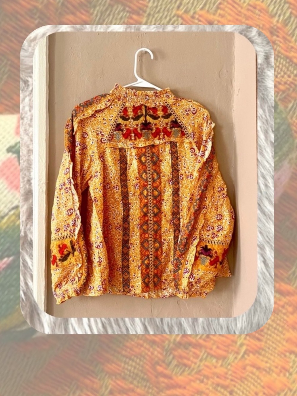 🏷️🎉🆕 anthropologie multicolor vibrant embroidered abstract print blouse